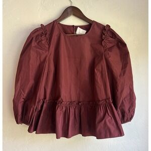 Cinq à Sept Burgundy Blouse